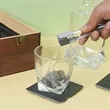 Twisted Whiskey Decanter And Chilling Stones Wooden Gift Set | https://www.bestnamebadges.com