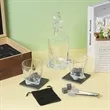 Twisted Whiskey Decanter And Chilling Stones Wooden Gift Set | https://www.bestnamebadges.com