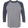 Next Level Unisex Triblend 3/4-Sleeve Raglan | https://www.bestnamebadges.com