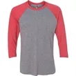 Next Level Unisex Triblend 3/4-Sleeve Raglan | https://www.bestnamebadges.com