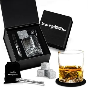 Luxury Whiskey Stones And Crystal Glass 6-Piece Gift Set