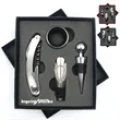 4Piece Wine Accessory Gift Set W/ Corkscrew & Vacuum Stopper | https://www.bestnamebadges.com