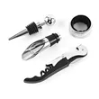 4Piece Wine Accessory Gift Set W/ Corkscrew & Vacuum Stopper | https://www.bestnamebadges.com