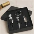 4Piece Wine Accessory Gift Set W/ Corkscrew & Vacuum Stopper | https://www.bestnamebadges.com
