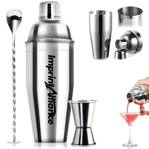 Classic Stainless Steel Cocktail Shaker 3Piece Bartender Set