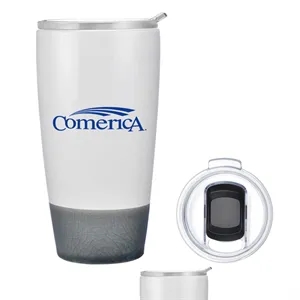 12oz. Tapered Double-Wall Ceramic Tumbler with Crackle Base