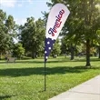 8' Streamline Teardrop Sail Sign Flag - 1-Sided with Spike | https://www.bestnamebadges.com