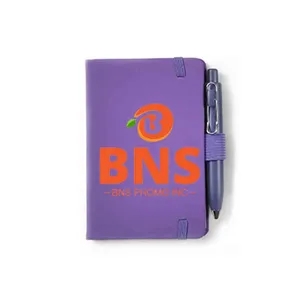 A6 PU Leather Notebook with Pen Holder & Gel Pen