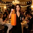 Single Bottle Paper Wine Gift Bag W/Rope Handle | https://www.bestnamebadges.com