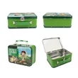 Reusable Small Metal Lunch Box W/ Handle&Lock 7"x5"x3" | https://www.bestnamebadges.com