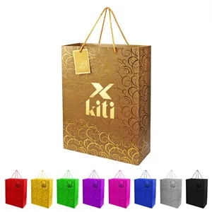 Foil Stamping Matte Laminated Paper Gift Bag With Handle