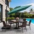 8FT Offset Patio Umbrella W/ Hand-Crank, 360 degree Rotation | https://www.bestnamebadges.com