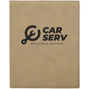 9 1/2" x 12" Leatherette Light Brown Portfolio