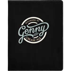 9 1/2" x 12" Leatherette Black/Silver Portfolio