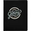 9 1/2" x 12" Leatherette Black/Silver Portfolio | https://www.bestnamebadges.com