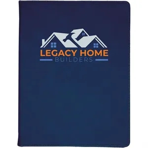 9 1/2" x 12" Leatherette Blue/Black Portfolio