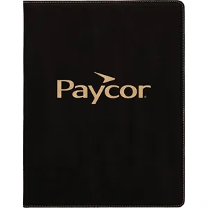 9 1/2" x 12" Leatherette Black/Gold Portfolio