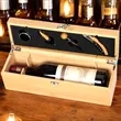 Bamboo Wine Bottle Carrier Case With 4-Piece Accessory Set | https://www.bestnamebadges.com