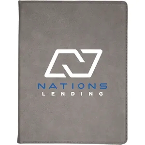 9 1/2" x 12" Leatherette Gray Portfolio