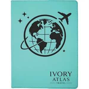 9 1/2" x 12" Leatherette Teal Portfolio
