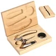 Sustainable 4-Piece Bamboo Wine Accessory Gift Set | https://www.bestnamebadges.com