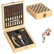 Premium Bamboo Chess Game & 4-Piece Wine Accessory Gift Set | https://www.bestnamebadges.com