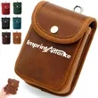Vintage PU Leather Mini Pouch with Snap Closure | https://www.bestnamebadges.com