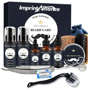 Beard Care & Grooming Set W/ Straight Razor & Derma Roller