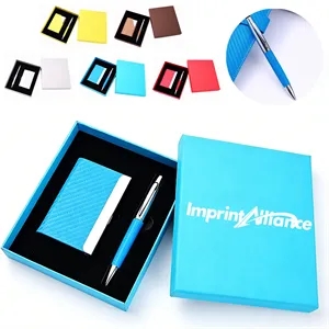 Classic Business Card Holder & Metal Pen Corporate Gift Set