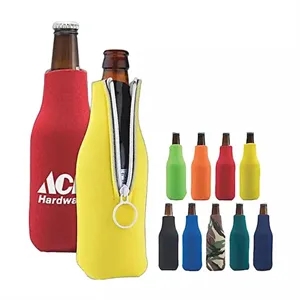 Neoprene Beer Bottle Insulator with Zipper