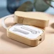 Bamboo Wireless Earbuds with Charging Case | https://www.bestnamebadges.com