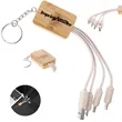 Bamboo & Wheat Straw Multi-Charging Cable Keychain | https://www.bestnamebadges.com