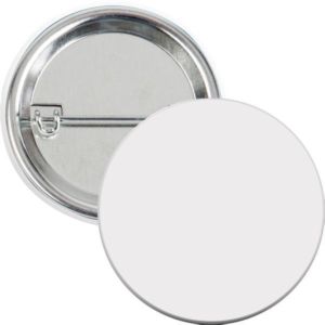 Round 1 1/4" Laminated Button W/Safety Pin And Metal Back