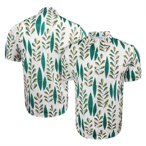 Full Color Casual Mans Short Sleeve Button Down Shirt