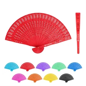 Wood Handheld Folding Hand Fan With Hollow Design