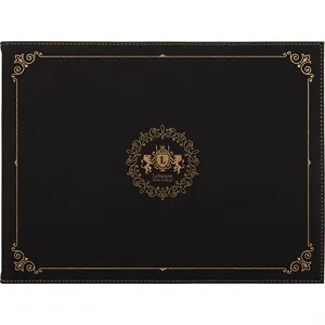 Black/Gold Leatherette Certificate Holder