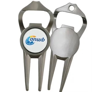 Geo Divot Tool with Bottle Opener | https://www.bestnamebadges.com