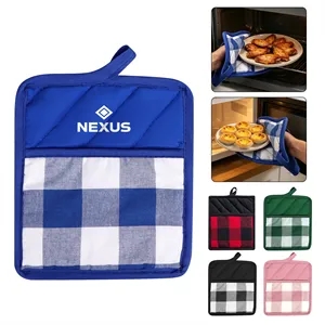 2 In 1 Heat Resistant Cotton Pot Holder&Oven Mitts