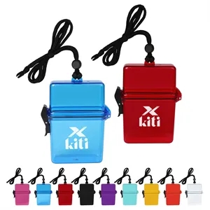 Plastic Waterproof Cigarette Case Card W/ Lanyard