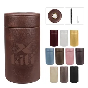 Portable Leather Cigar Humidor Tube W/ Hygrometer