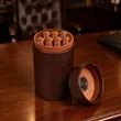Portable Leather Cigar Humidor Tube W/ Hygrometer | https://www.bestnamebadges.com