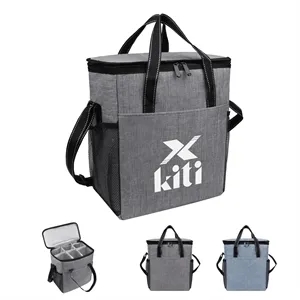Insulated 6 Bottle Wine Carrier Tote Cooler Bag