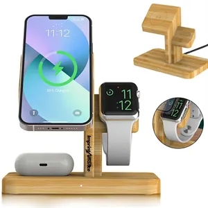 Bamboo 3-in-1 Magnetic Wireless Charging Stand