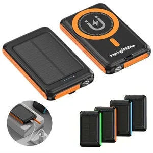 5000mAh Magnetic Solar Wireless Power Bank with Flashlight