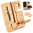 Bamboo Multi-Device Stand for Phone, Tablet and Watch | https://www.bestnamebadges.com