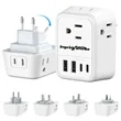 Foldable Universal Power Adapter with USB and Type-C Ports | https://www.bestnamebadges.com