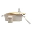 Eco-Friendly Wheat Straw Bento Lunch Box Set w/ Lid & Cup | https://www.bestnamebadges.com