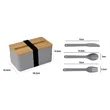Double-Layer Bento Lunch Box w/ Lid Phone Stand& Utensil Set | https://www.bestnamebadges.com