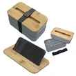 Double-Layer Bento Lunch Box w/ Lid Phone Stand& Utensil Set | https://www.bestnamebadges.com