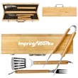 3-Piece Stainless Steel BBQ Tool Set w/ Handles & Case | https://www.bestnamebadges.com